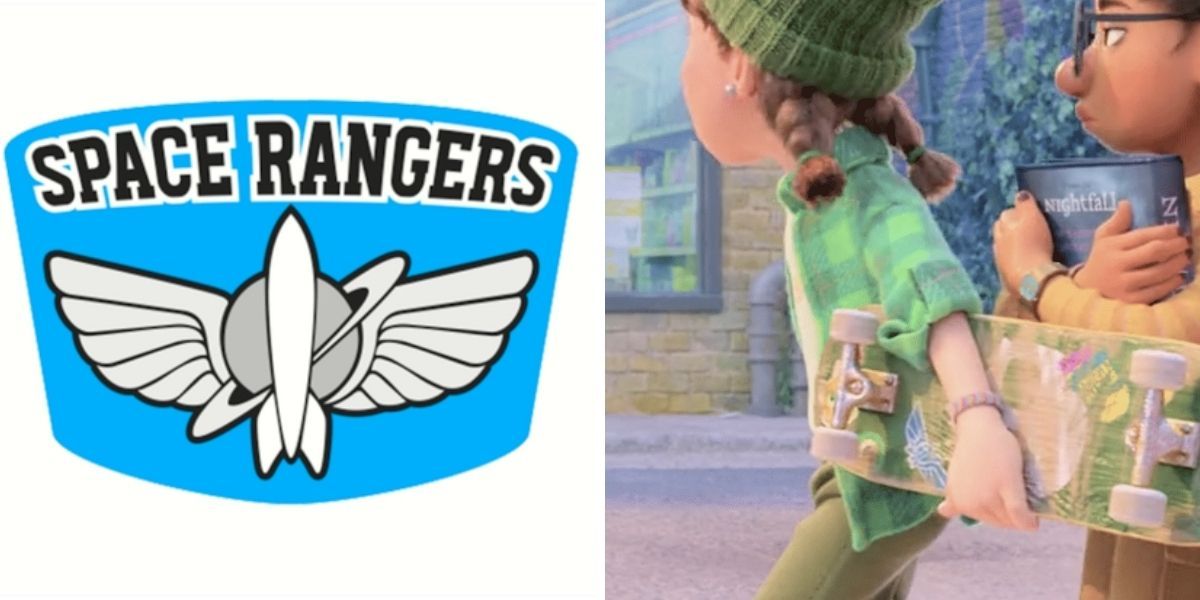 Images feature the Star Command Logo from Toy Story and the Star Command logo on Miriam's skateboard in Turning Red