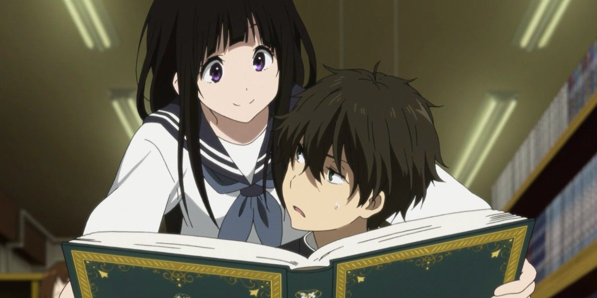 Oreki and Chitanda are reading together - Anime Romances