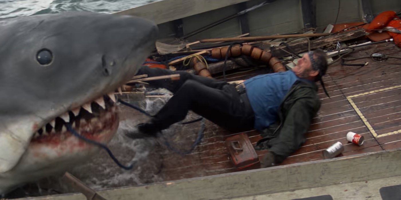 Quint's death in Jaws (1975) being eaten by the shark