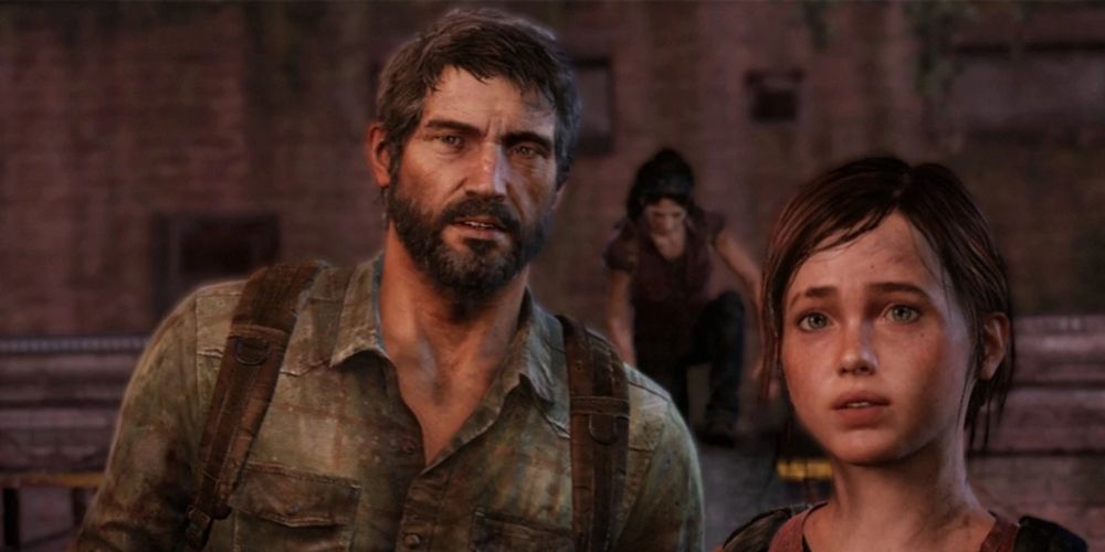 Joel Miller and Ellie Williams in the Last of Us game