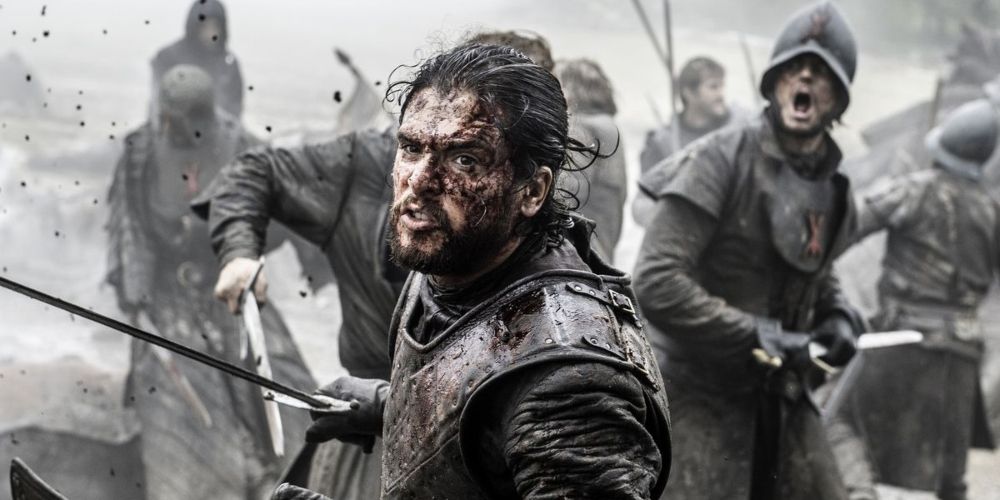 Jon Snow fighting in the Battle of the Bastards Game of Thrones