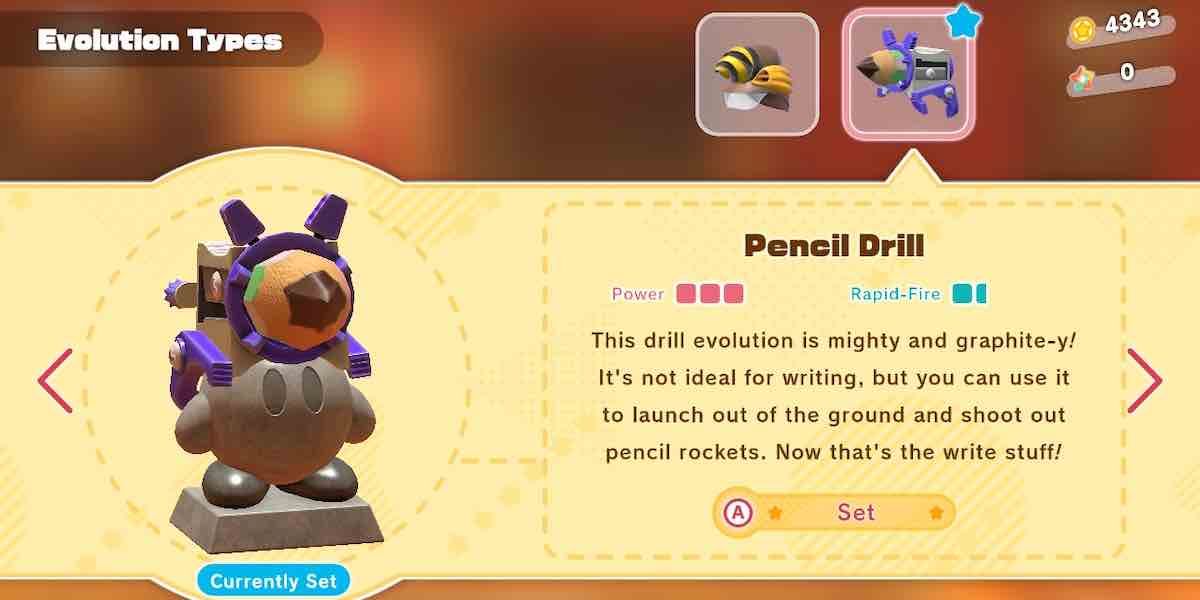 Kirby and the Forgotten Land Pencil Drill