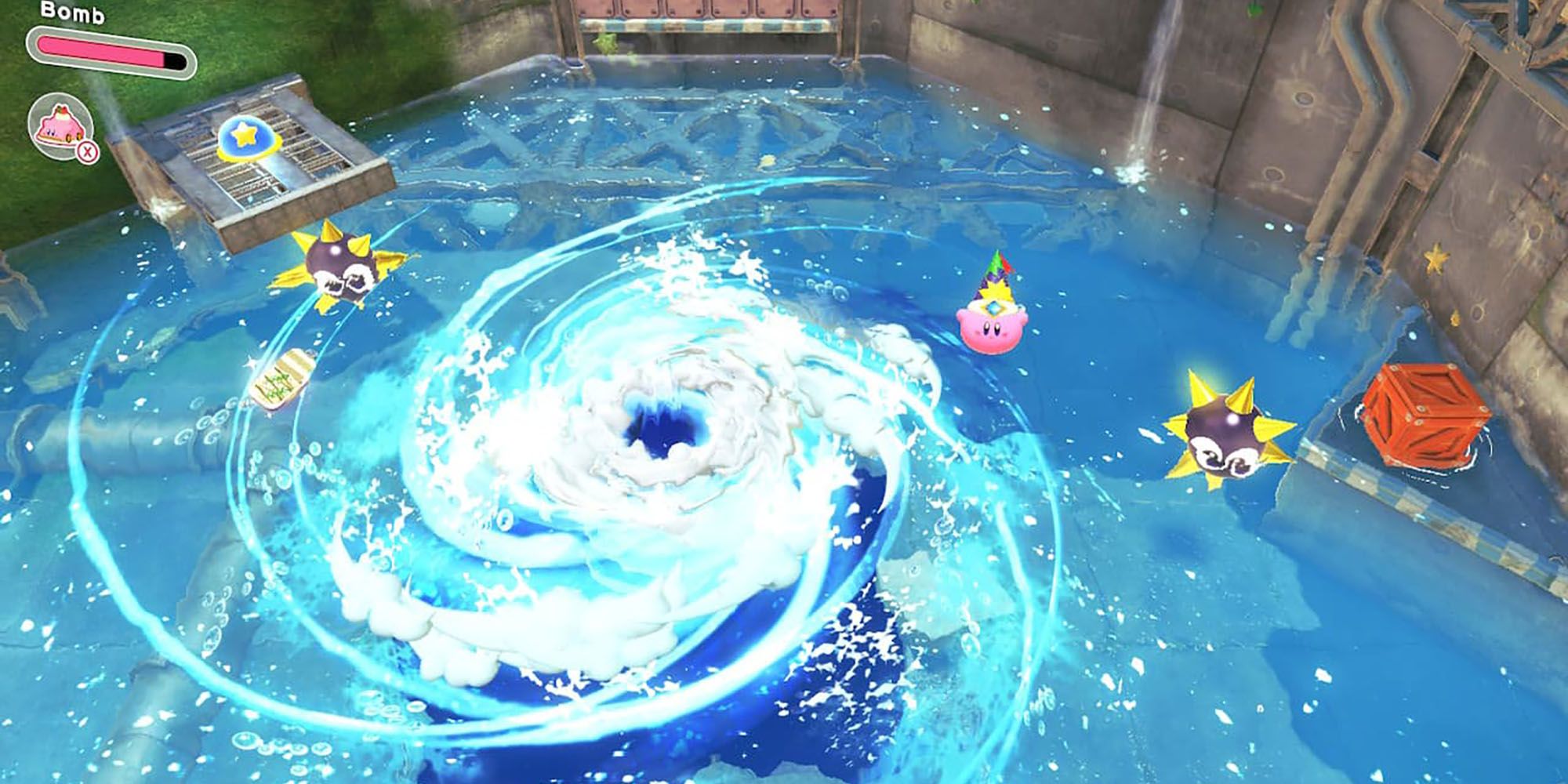 Kirby and the Land FastFlowing Waterworks Hidden Waddle Dee