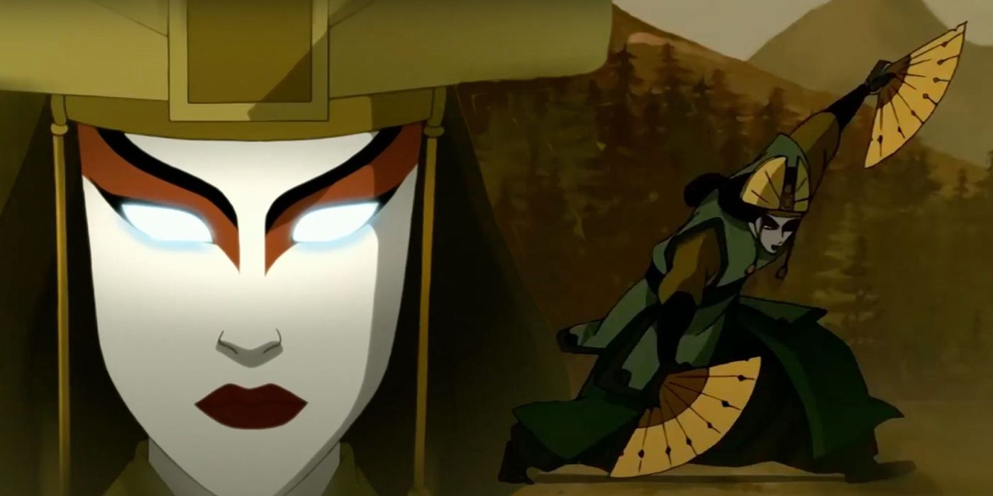 Avatar Kyoshi bending in Avatar: The Last Airbender.