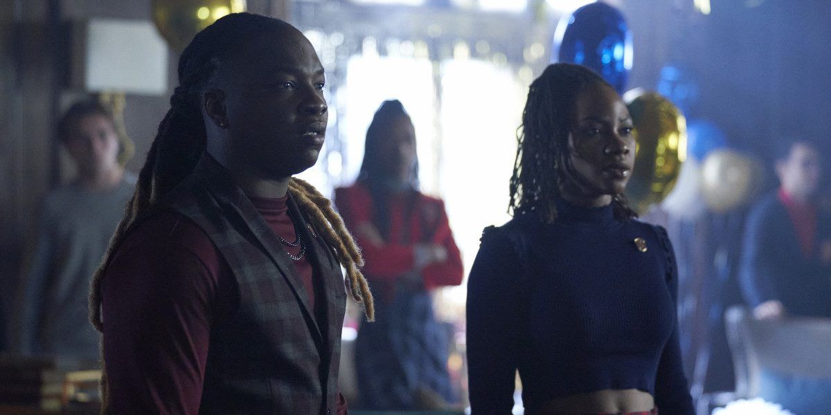 Legacies -- “Was This The Monster You Saw” -- Image Number: LGC409a_0515r -- Pictured (L - R): Chris Lee as Kaleb and Omono Okojie as Cleo -- Photo Credit: Chris Reel / The CW -- © 2022 The CW Network, LLC. All Rights Reserved.