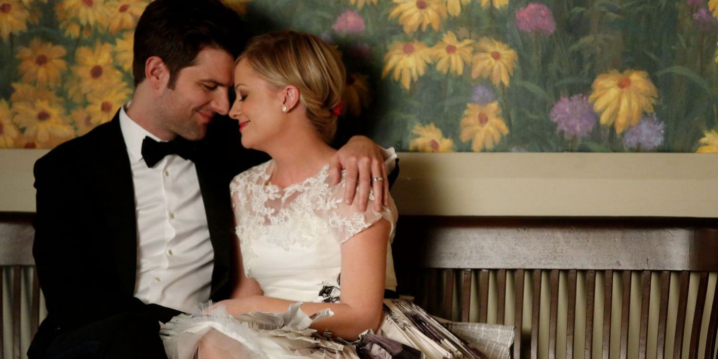 Leslie and Ben at their wedding in Parks and Recreation