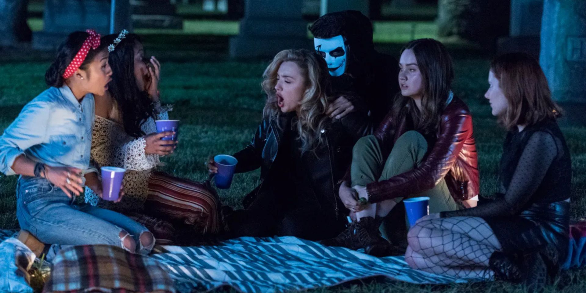 The girls are pranked during a night picnic in Light As A Feather