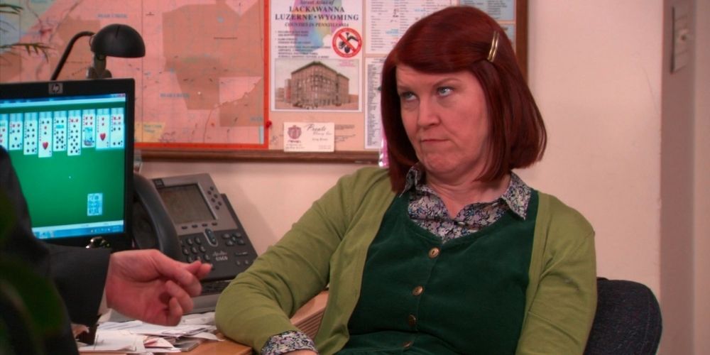 Meredith Palmer from The Office looking skeptical