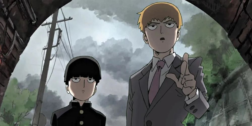 Mob and Arataka about to enter a dangerous tunnel.