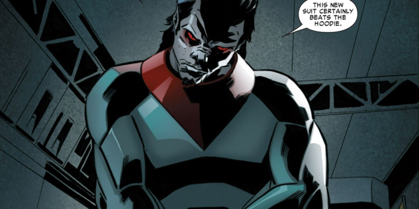 Morbius in his armored suit during his time in Brownsville