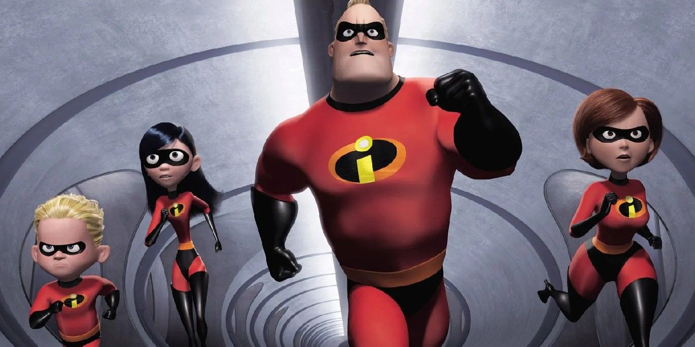 Mr Incredible Leads His Family In The Incredibles