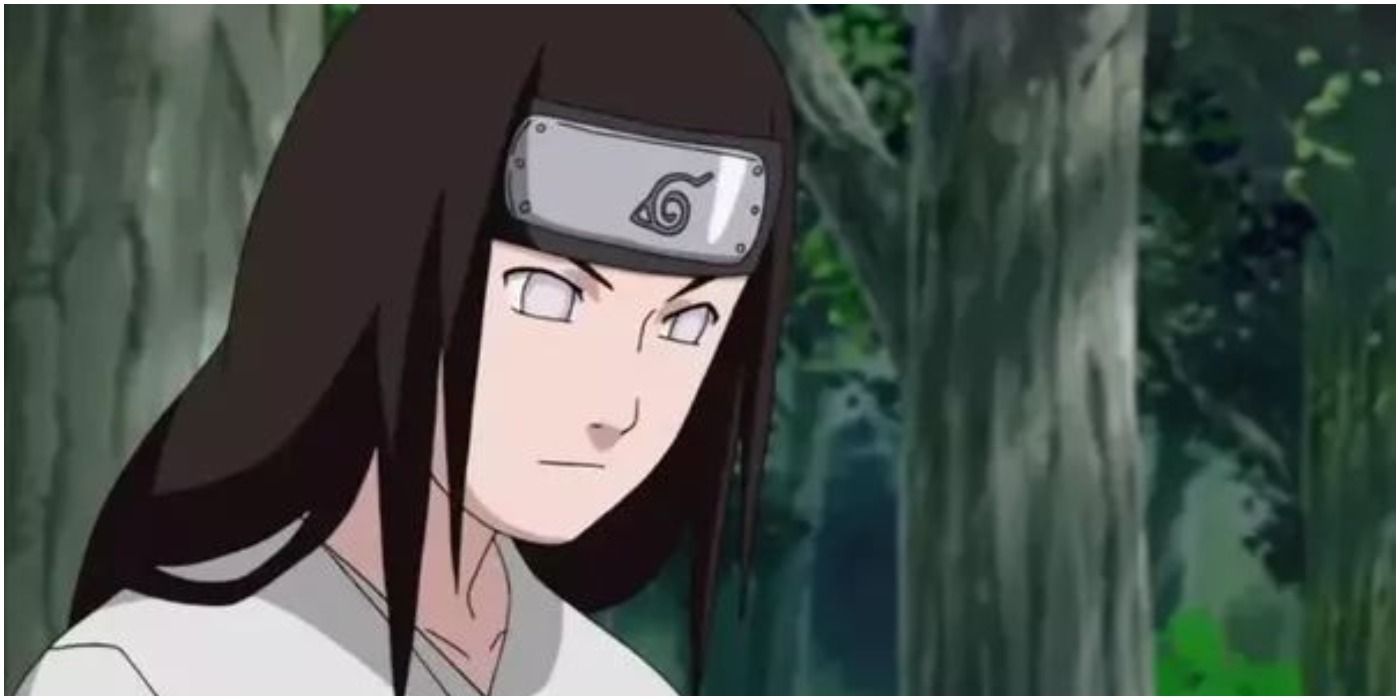 Neji having a wholesome moment in the woods in Naruto.