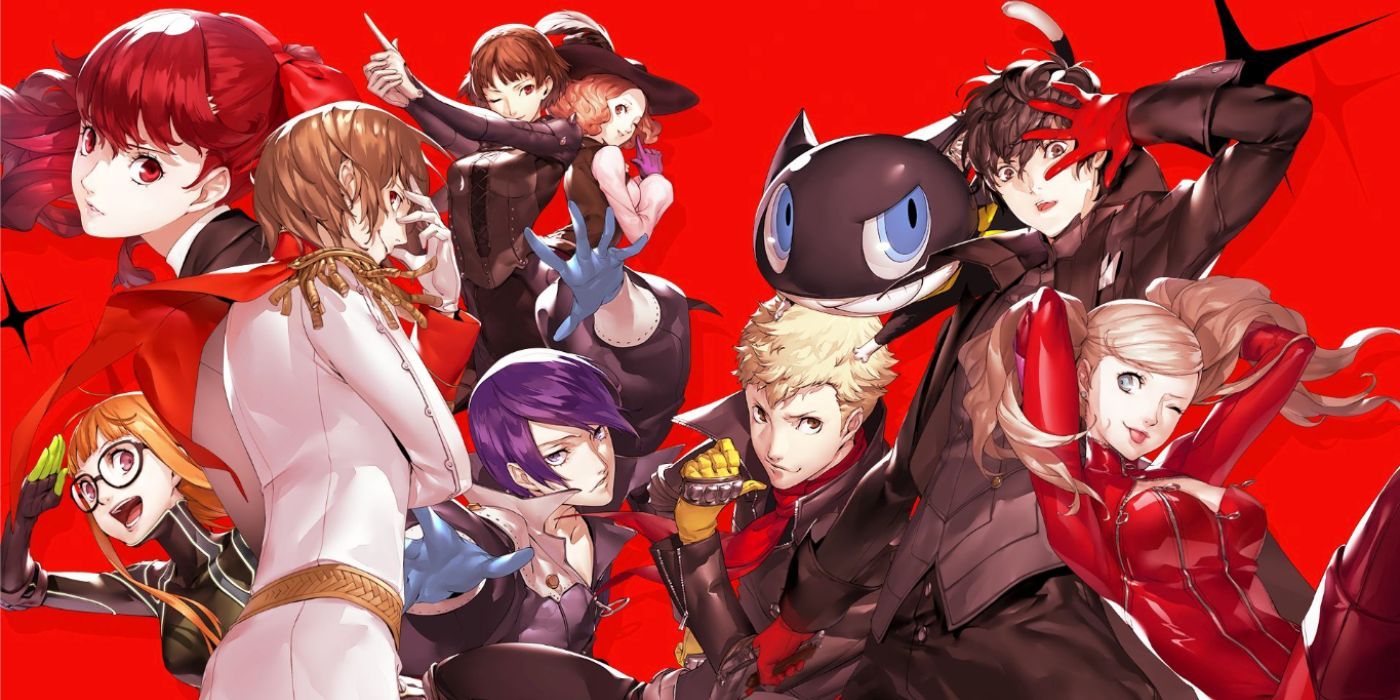 An image of promotional art for Persona 5 Royal featuring its main characters