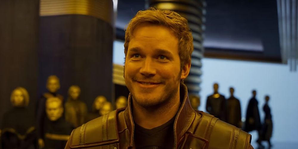 Peter Quill smiling in Guardians of the Galaxy 2.