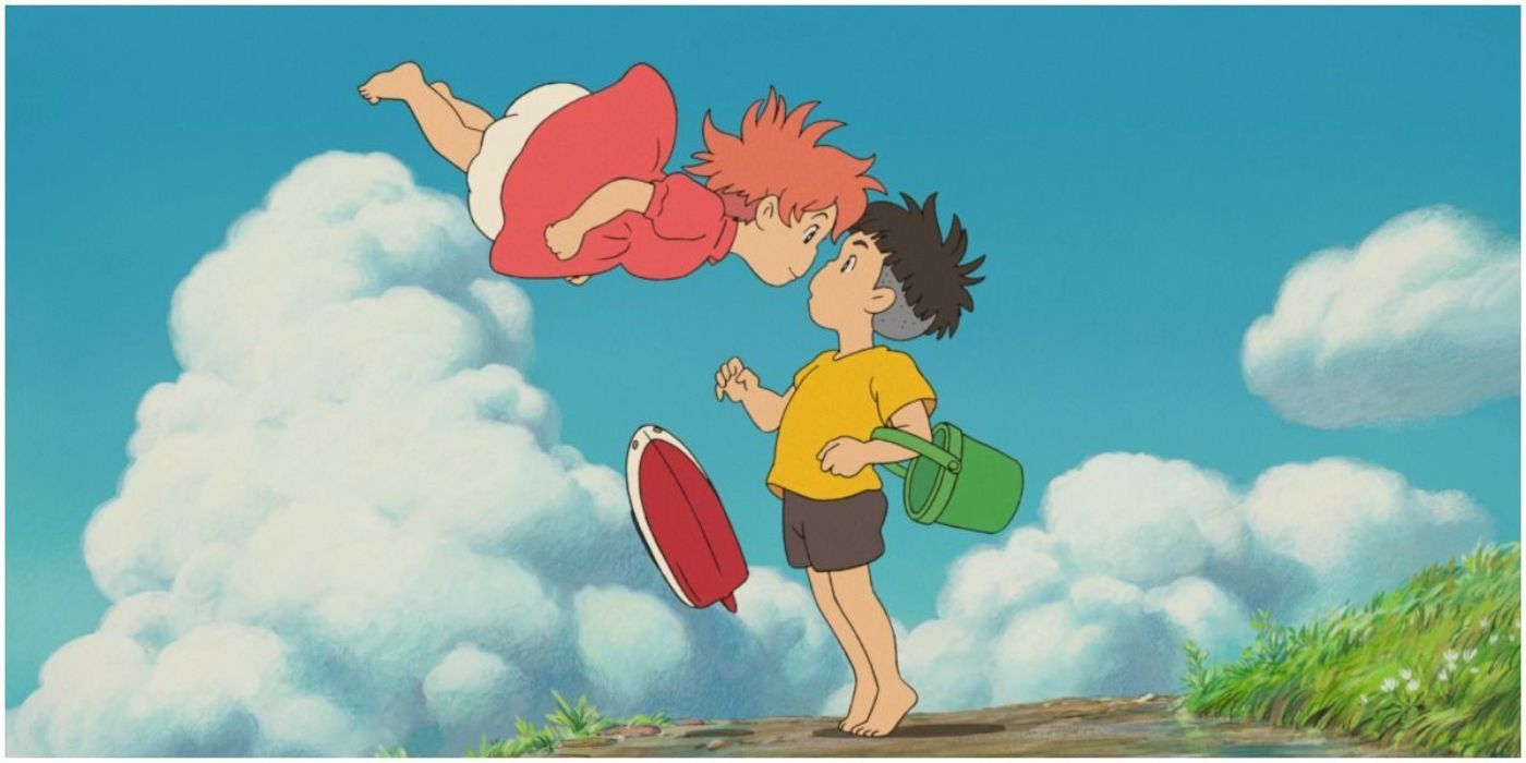 Ponyo and Sosuke in Studio Ghibli's Ponyo.