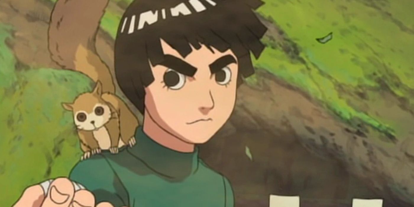 Rock Lee from Naruto in the Forest of Death during the Chunin Exams. 