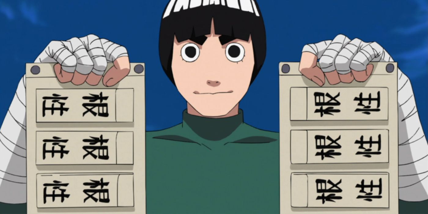 Rock Lee Holds Up Training Weights, Naruto Shippuden