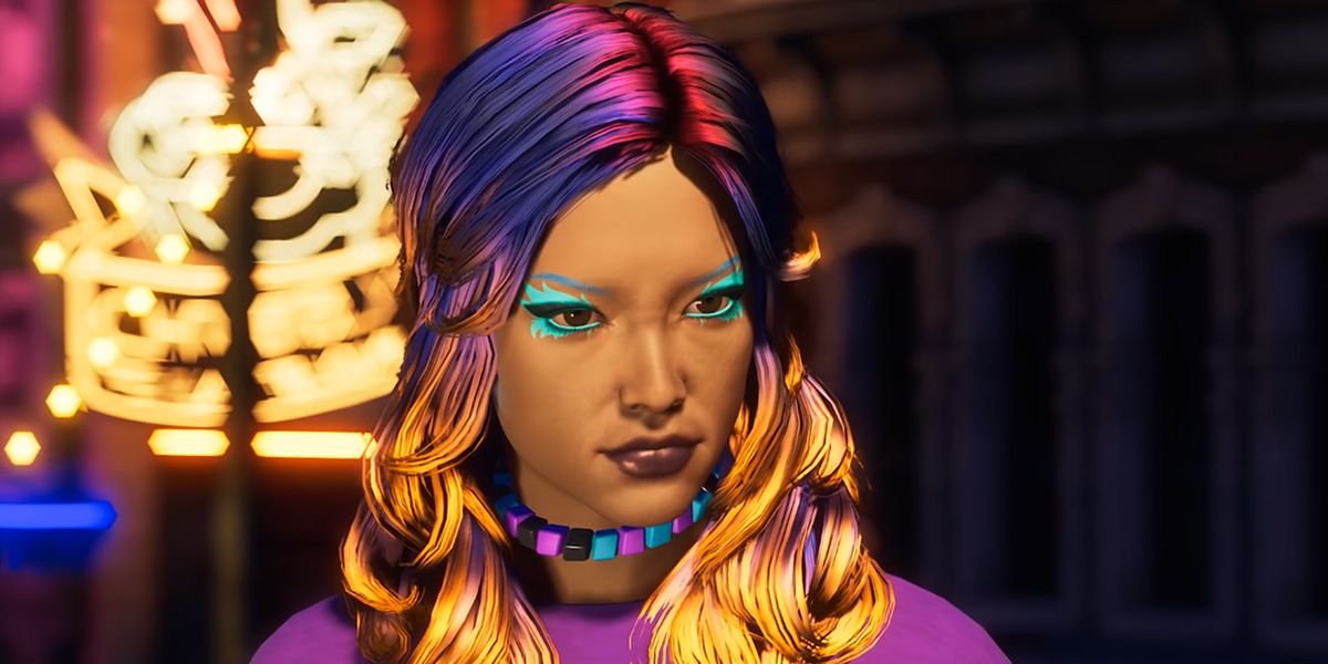 A custom character from the Saints Row Reboot, previewing some of the makeup options.