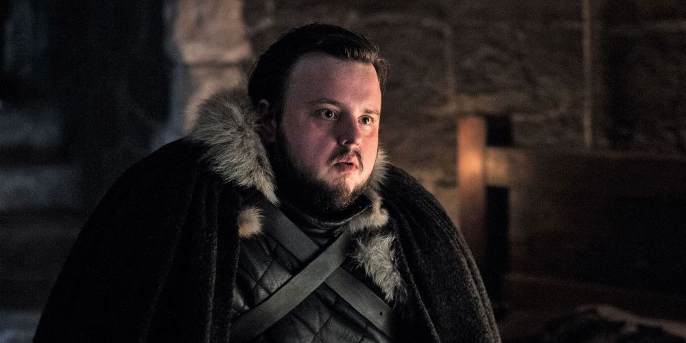Samwell Tarly with a shocked expression in Game of Thrones.
