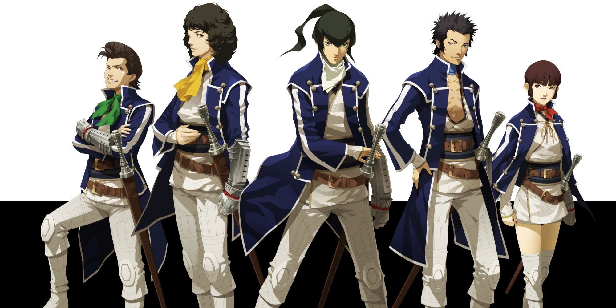 Navarre, Jonathan, Flynn, Walker, and Isabeau in Shin Megami Tensei IV