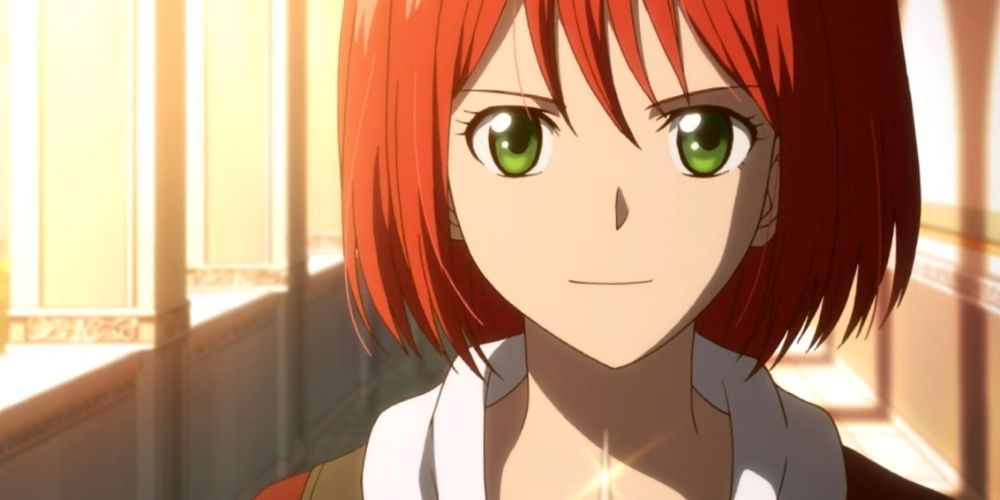 Shirayuki smiling in Snow White with the Red Hair.