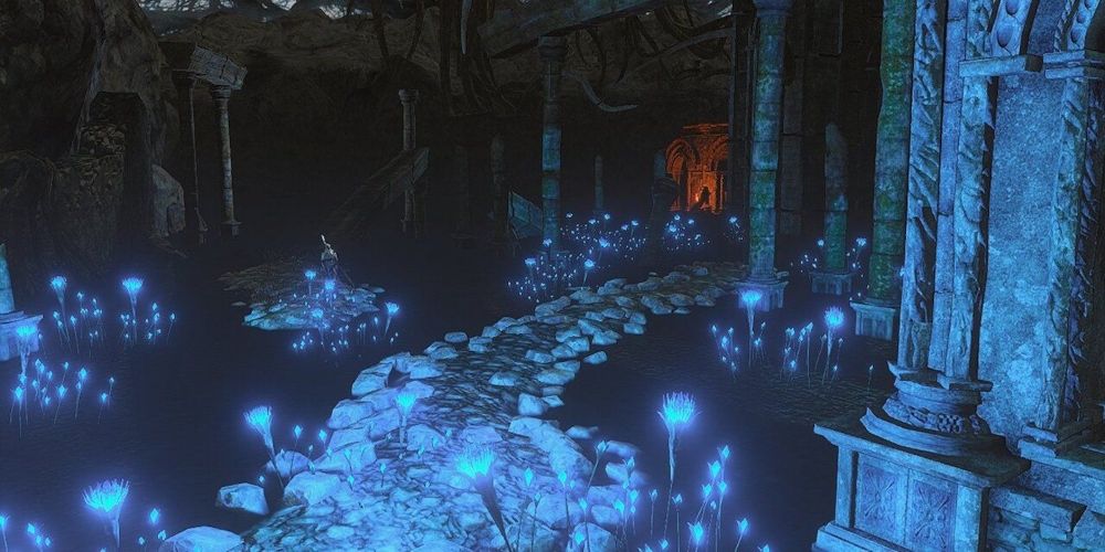 A path through the Shrine of Amana area in Dark Souls II