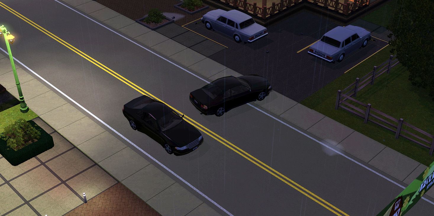 Cars piling up in The Sims 3