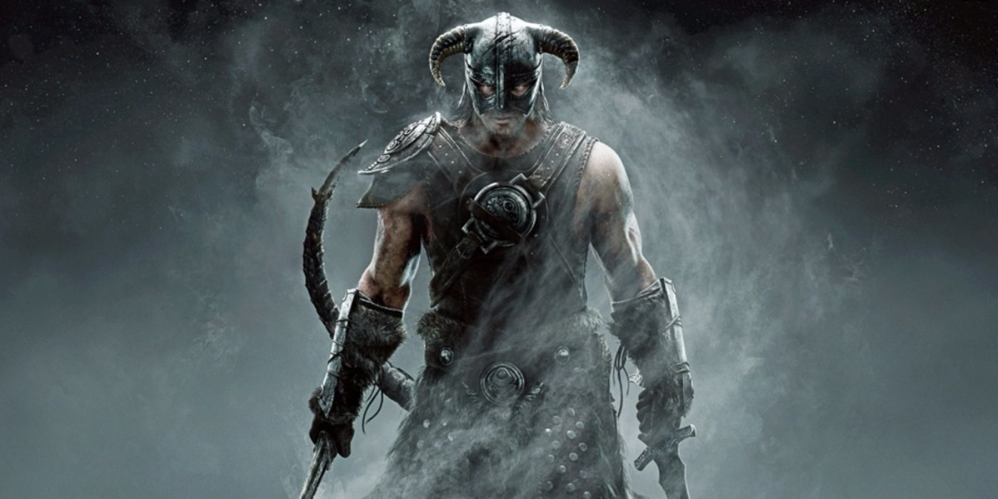 The Dragonborn in promotional images for The Elder Scrolls V: Skyrim
