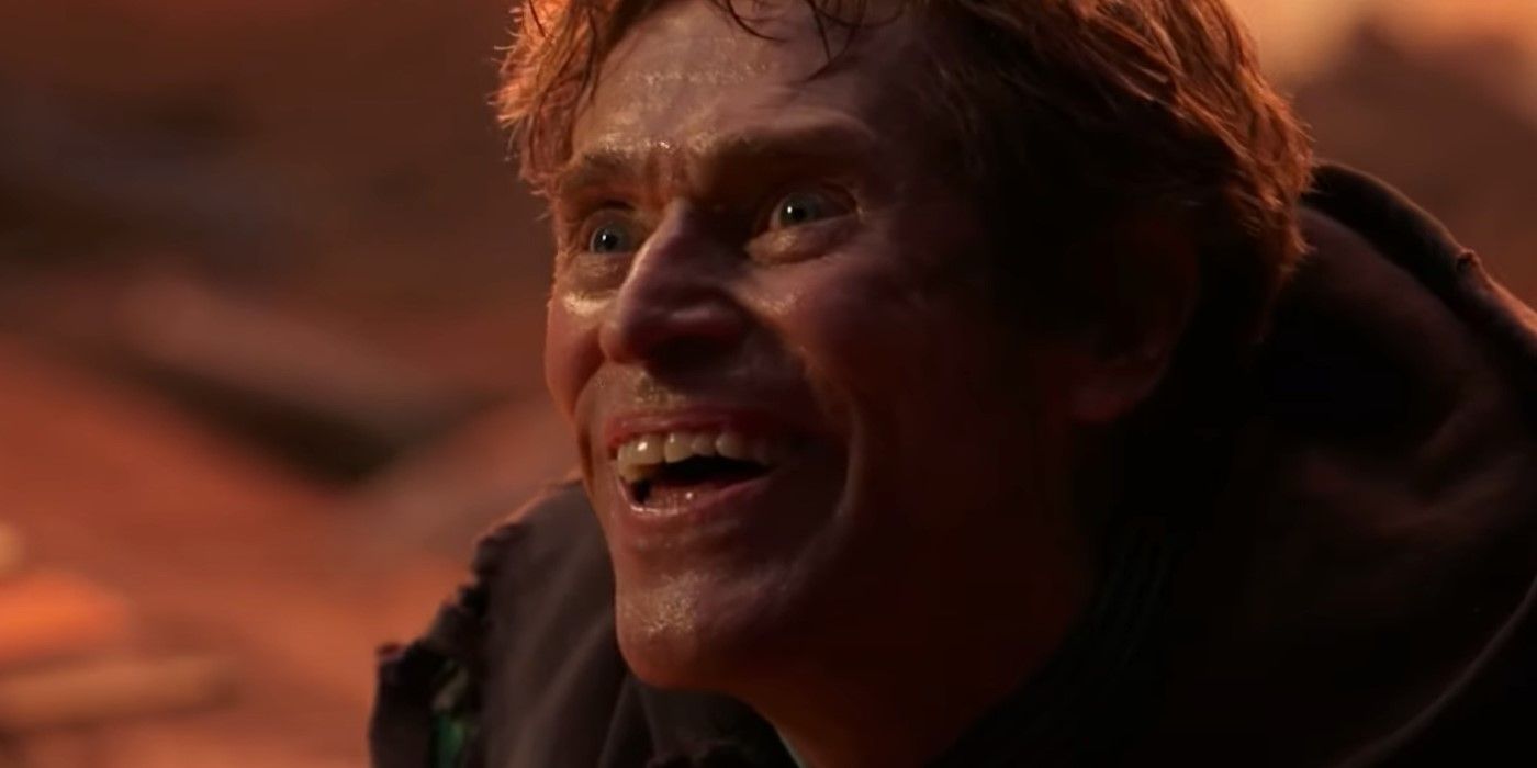 The Green Goblin smiling from Spider-Man: No Way Home