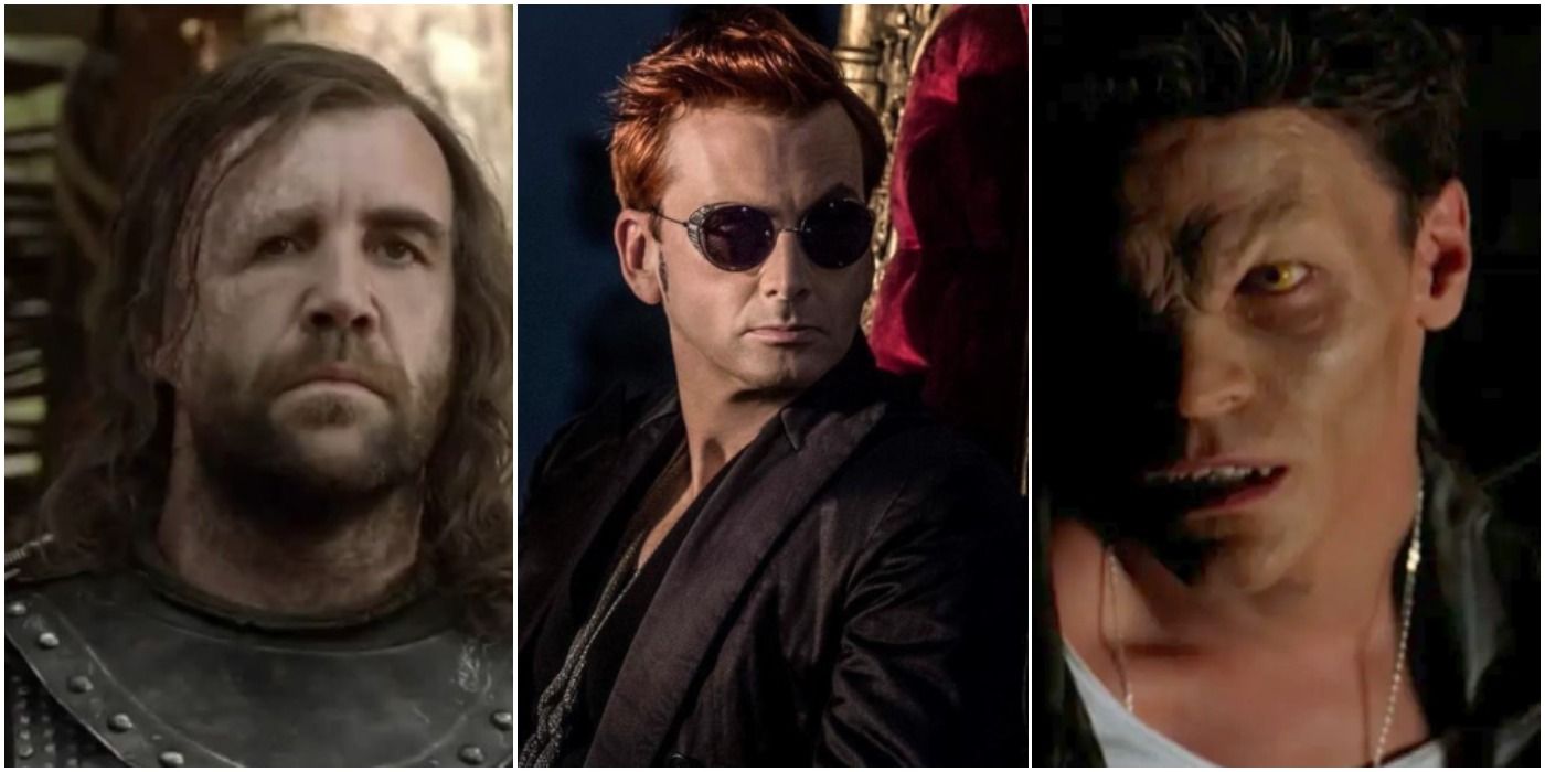 TV heroes who look like villains list featured image Sandor Clegane Crowley Angel Game of Thrones Good Omens Buffy the Vampire Slayer