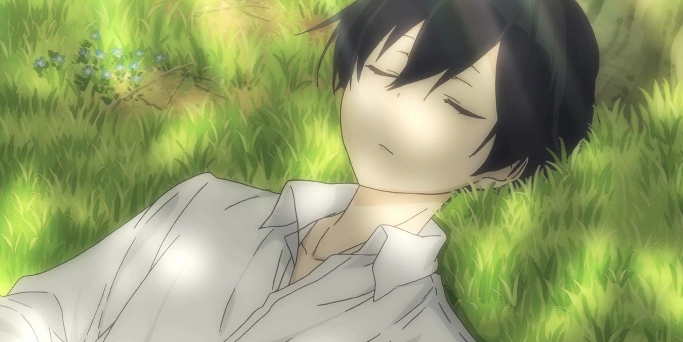 Japanese Otaku Sad Anime Girl Sleeping at the School graphic