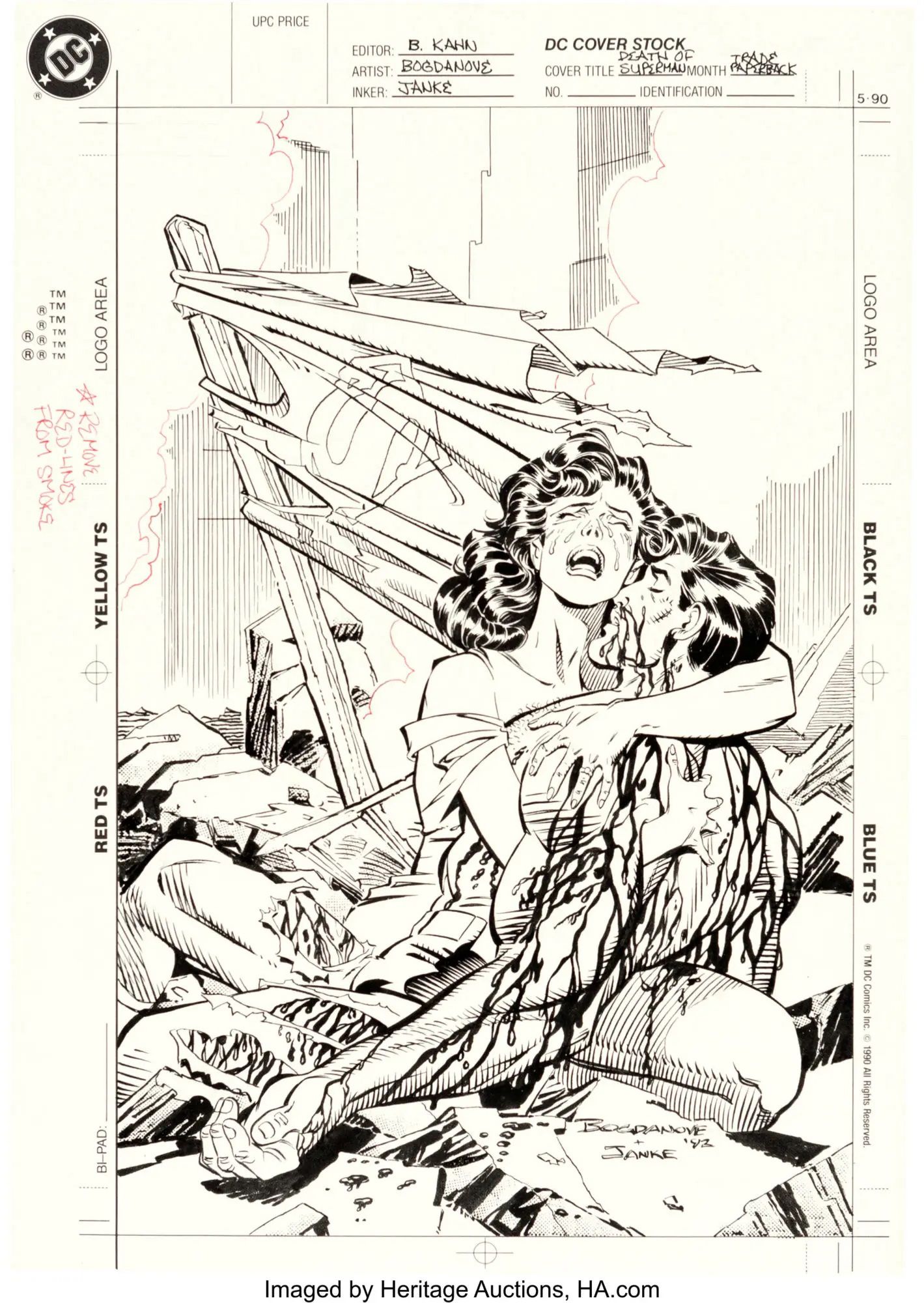 The Death of Superman Trade Paperback Original Cover Art
