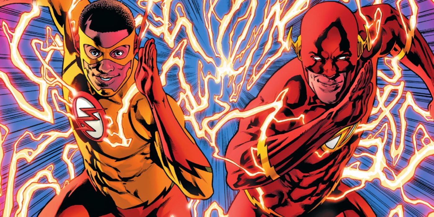 DC Comics The Flash, aka Wally West, with Kid Flash, aka Wallace West