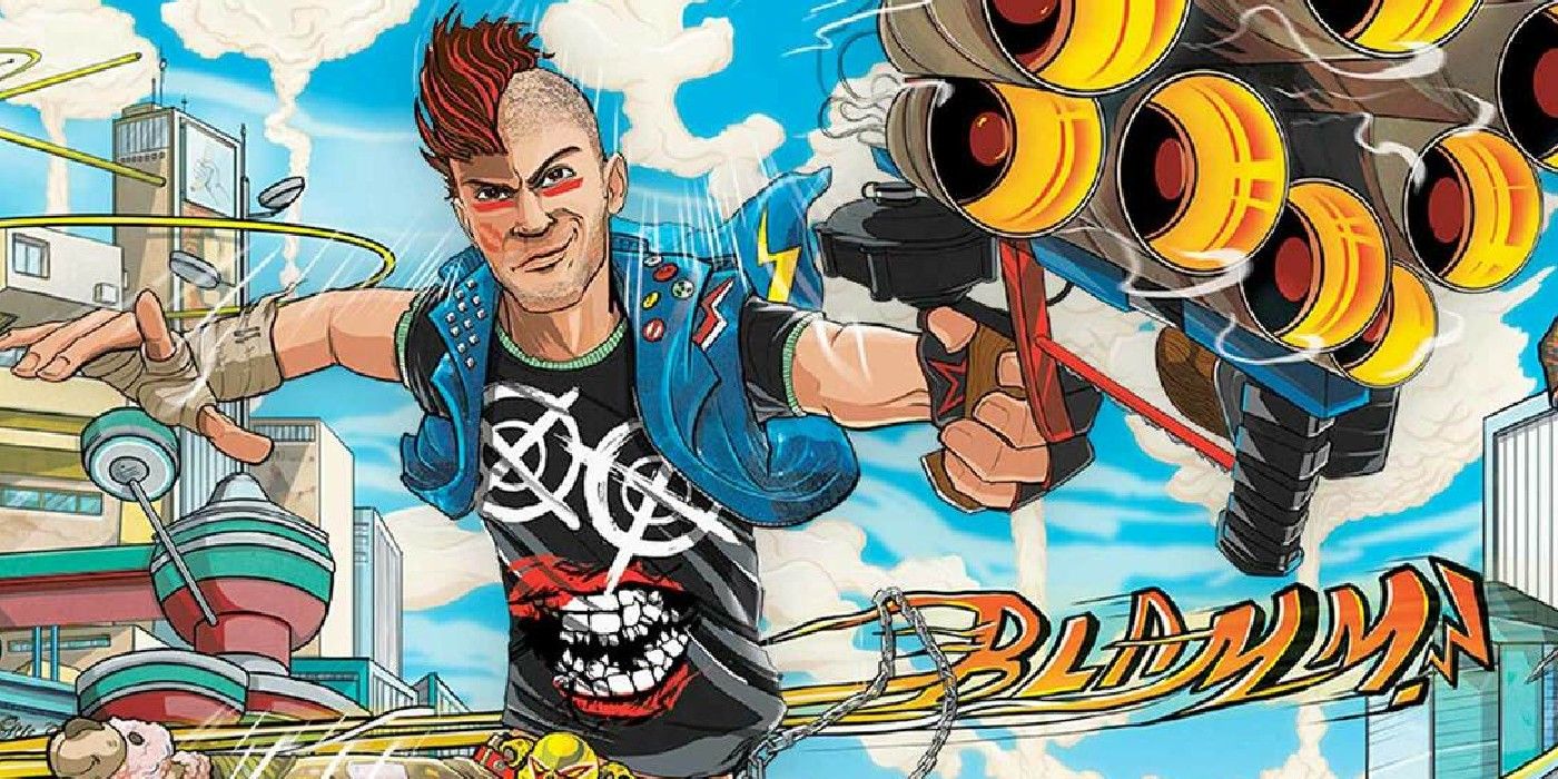 The Player Draws Their Gun In Sunset Overdrive