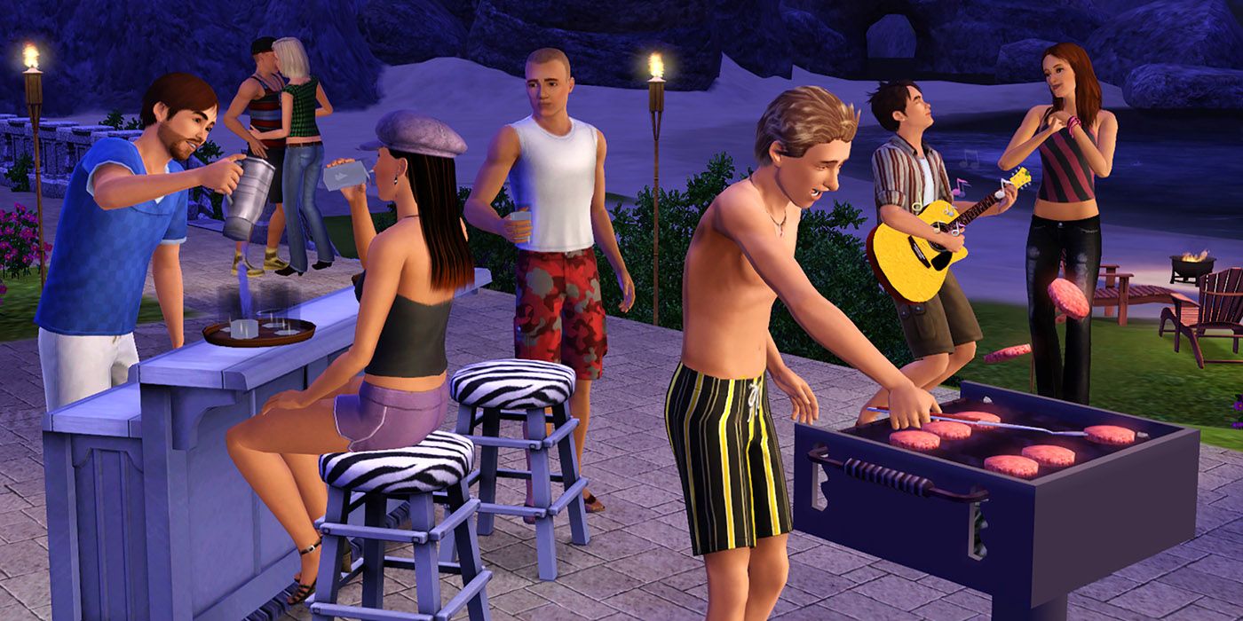 Sims 3 having a party.