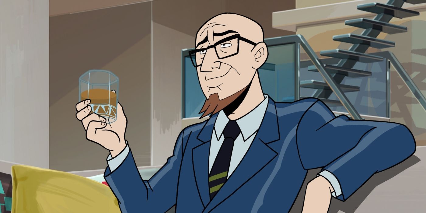 Rusty Venture with a cocktail in Venture Bros.