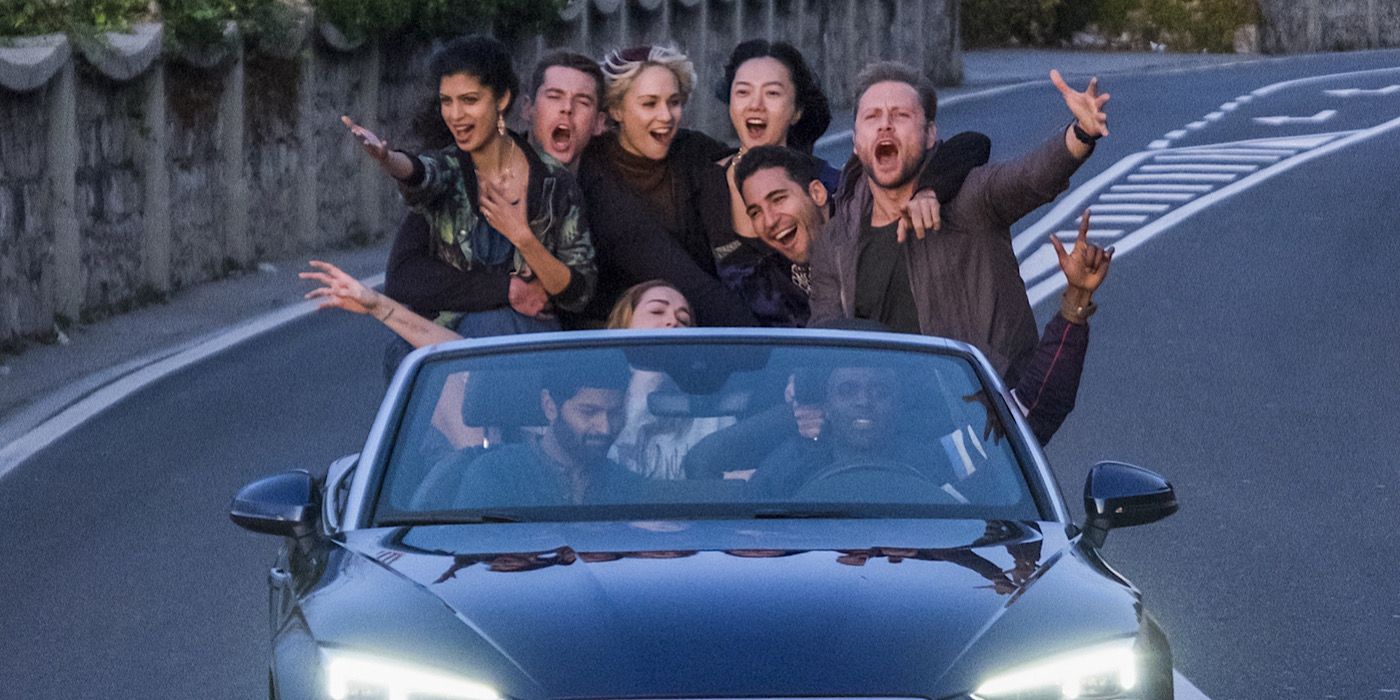 The sensates riding in a car in the Sense8 finale.