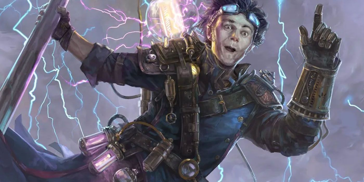 An Artificer shooting lightning in DnD