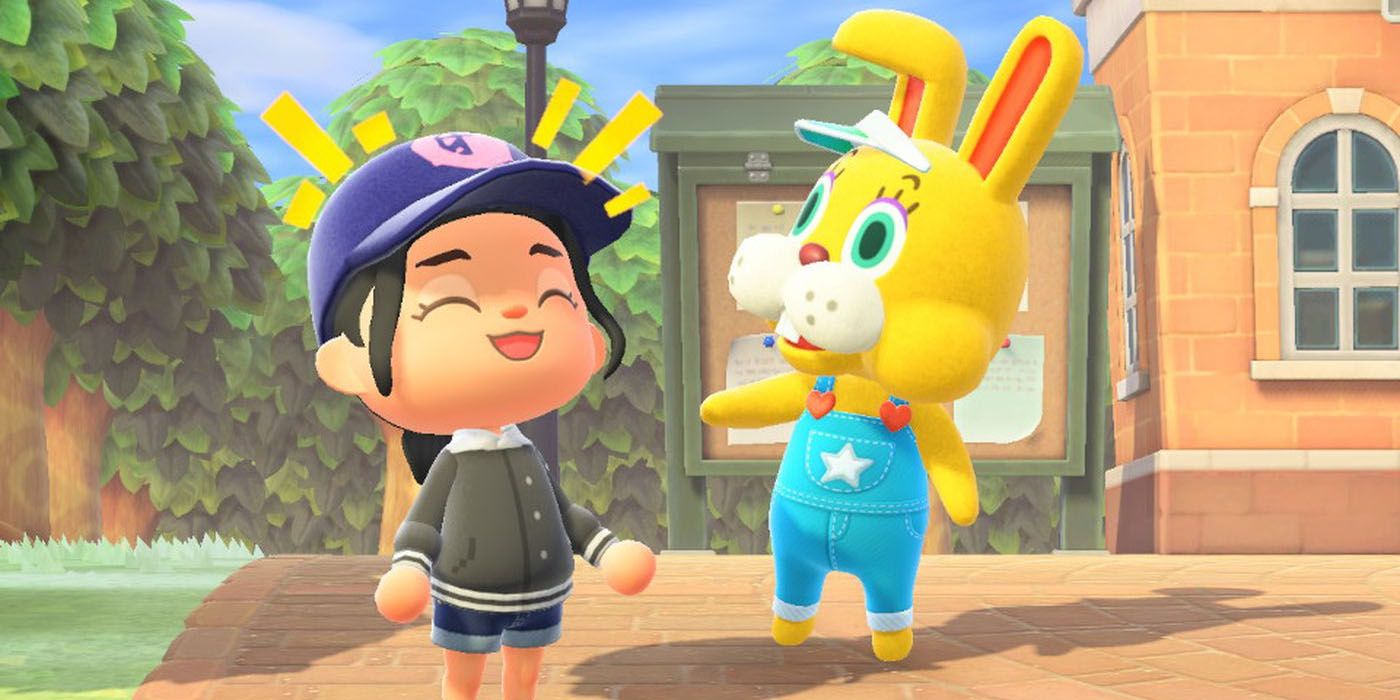 Zipper T Bunny age amigavelmente no Bunny Day em Animal Crossing: New Horizons