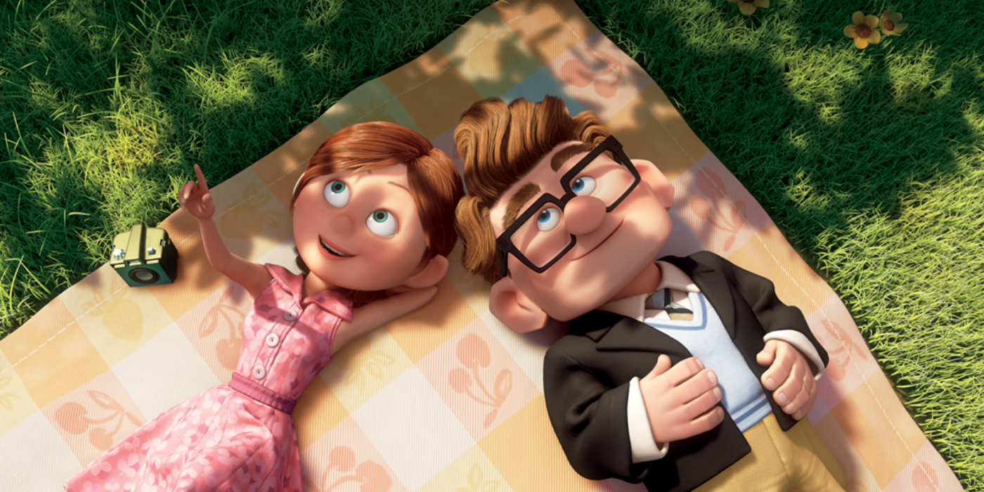 Carl and Ellie on a picnic blanket at Up.