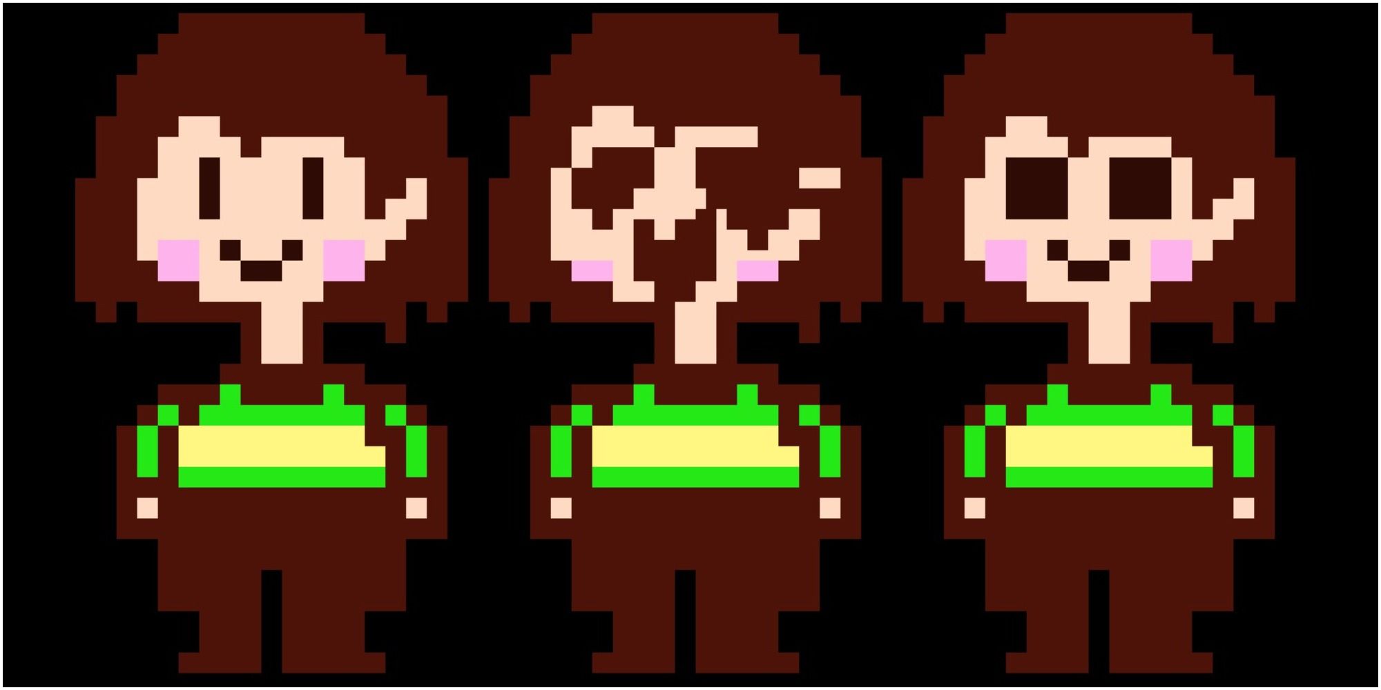 Chara from Undertale's multiple sprites