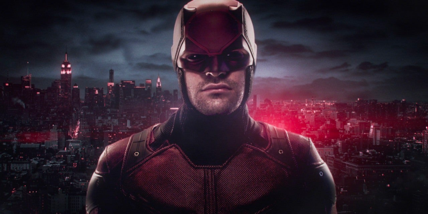 Charlie Cox as Marvel's Daredevil in promotional art for the Netflix series