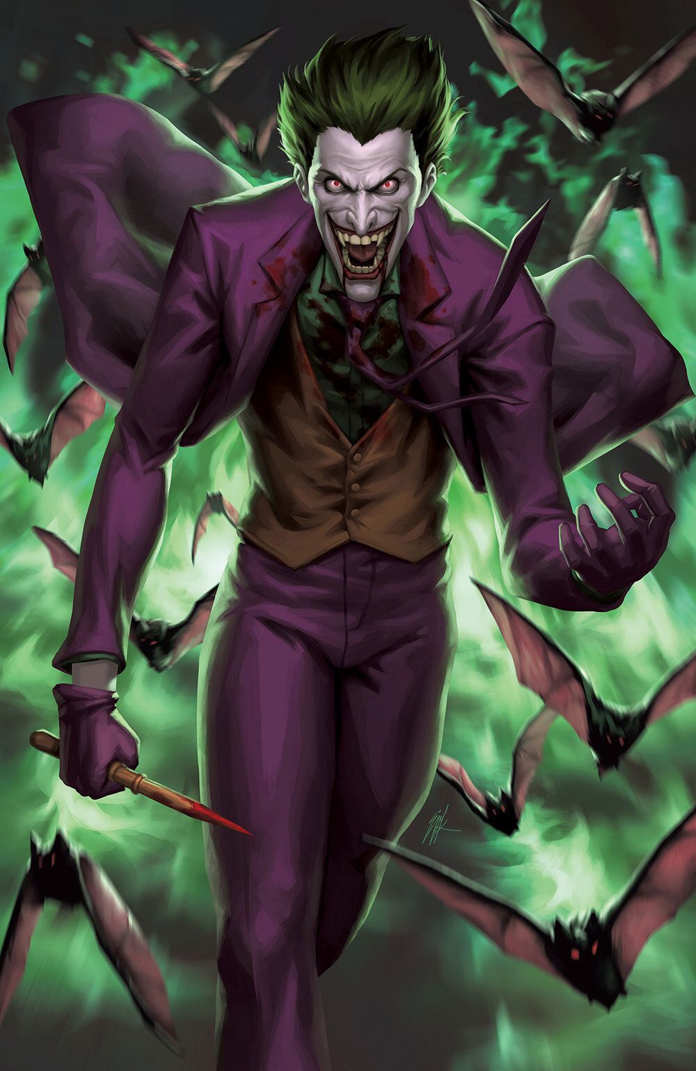 Harley Quinn and Joker Vampires in AllOut War Cover Art