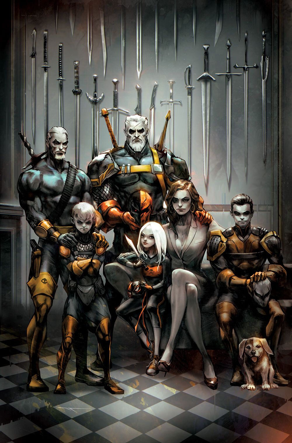 Retrato da família Deathstroke dá ao vilão da DC o cachorrinho perfeito 1