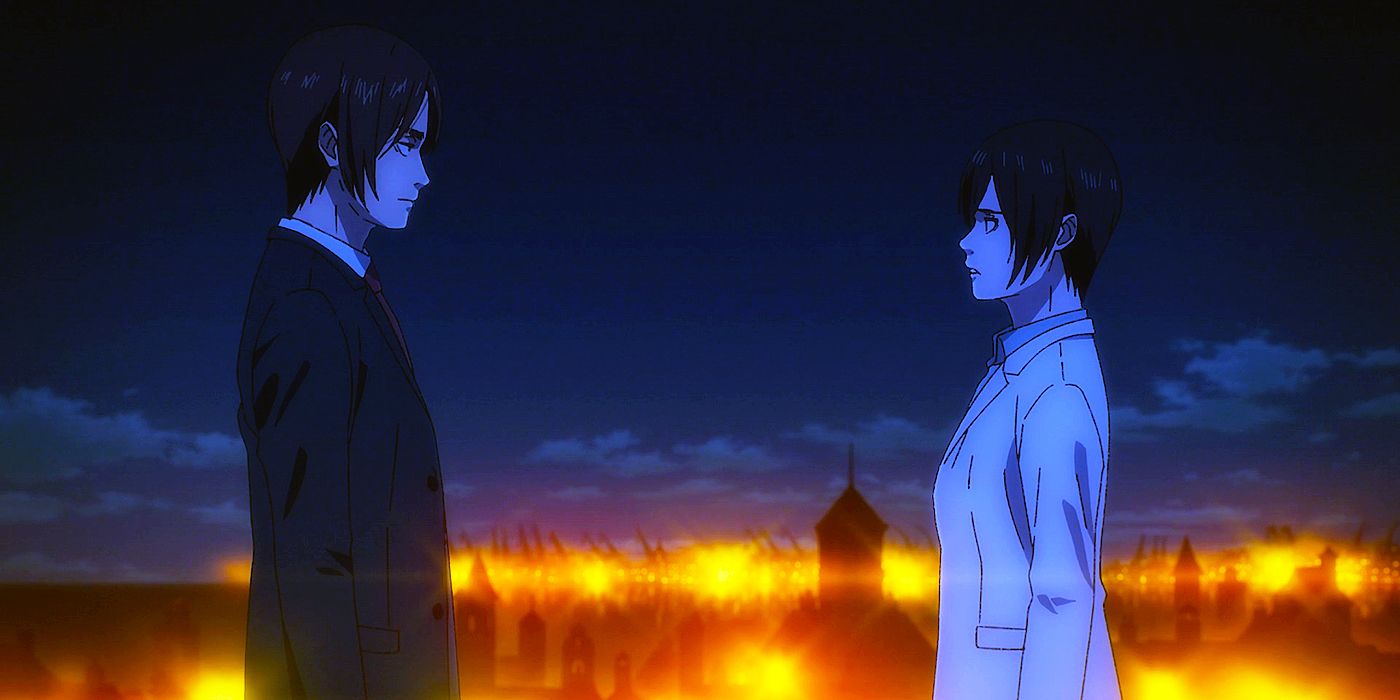 Eren and Mikasa in Attack on Titan Season 4, Episode 28