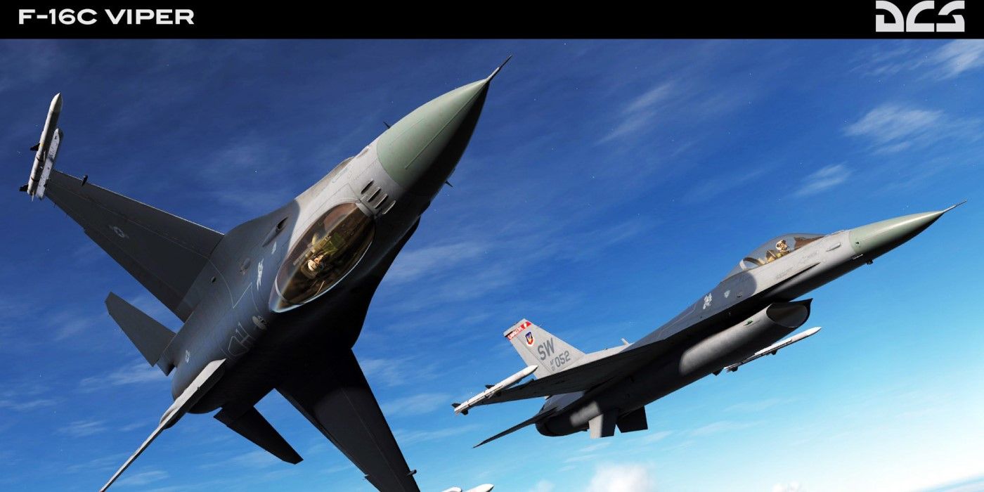 F-16 Fighting Falcon or Viper, modeled in DCS World