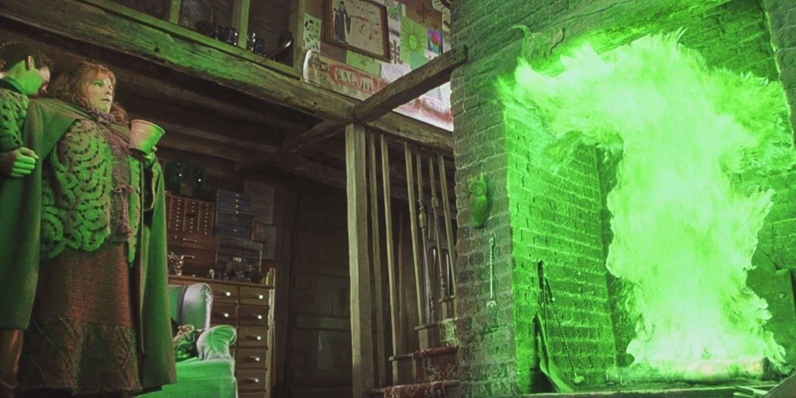 The green floo network in the Harry Potter movies