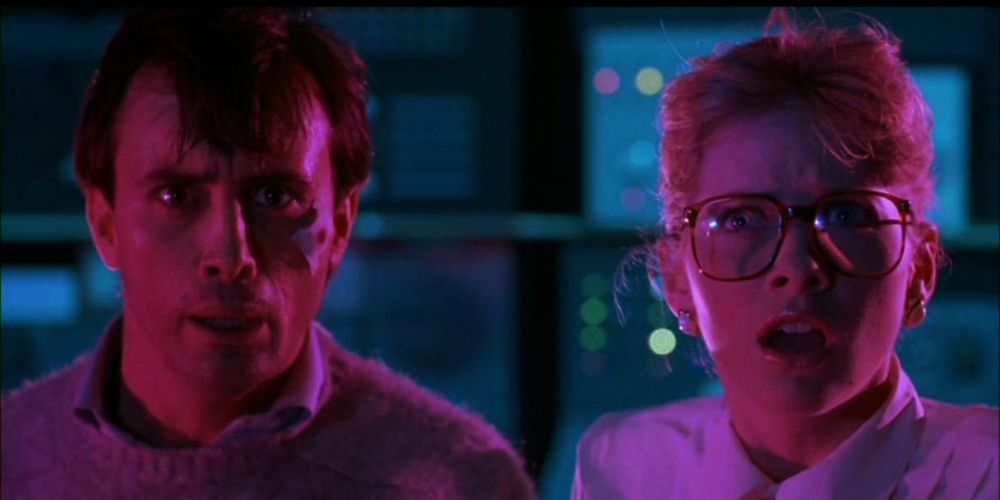 Jeffrey Combs and Barbara Crampton in From Beyond