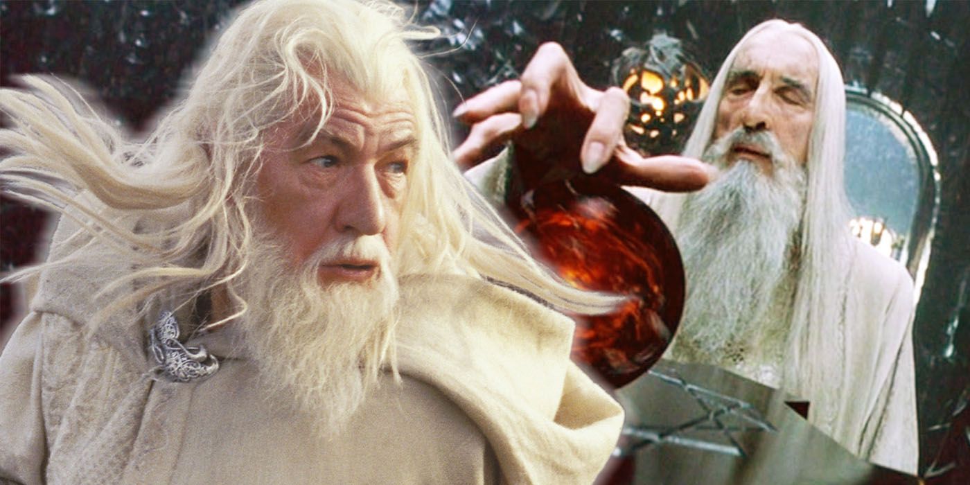 A side by side image of Gandalf and Saruman