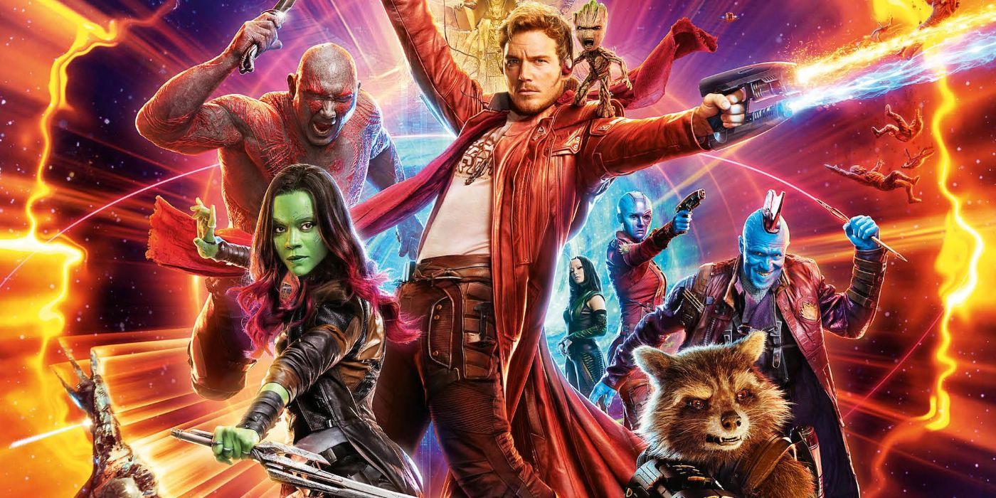 The cast of Guardians of the Galaxy Vol. 2 in fighting poses.